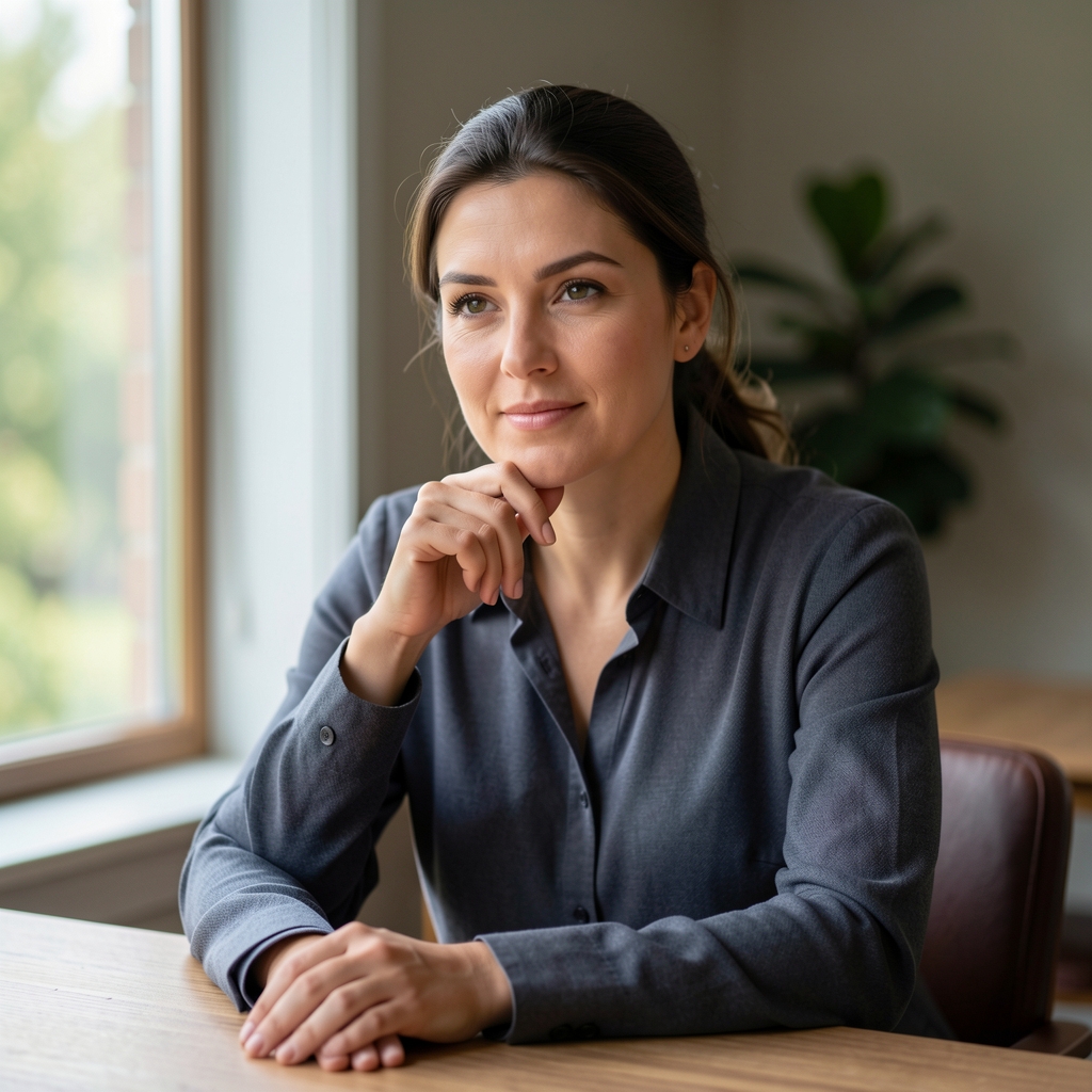 Editorial portrait of Eleanor Whitfield, nutrition writer, soft natural light